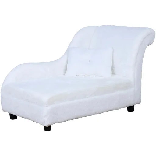 "Plush for pet bench, white image"