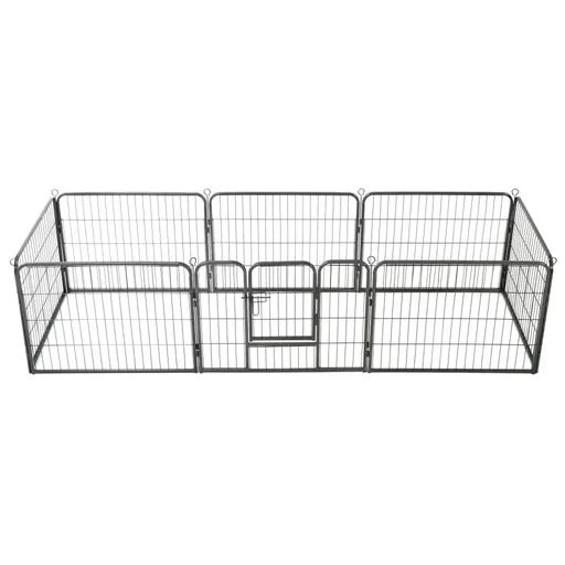 "Dog run 8 panels 60x80 cm steel black image"