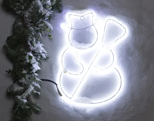 "LED neon figure snowman image"