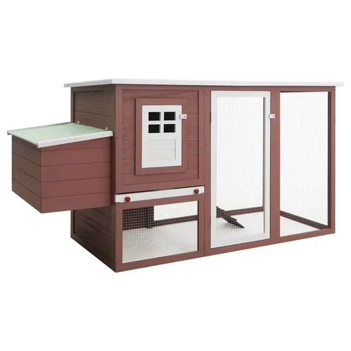 "Chicken coop with wooden nightshade brown image"