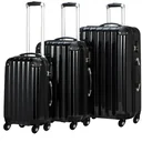 Hard-shell suitcase set 3-piece black M/L/XL 36L/59L/89L