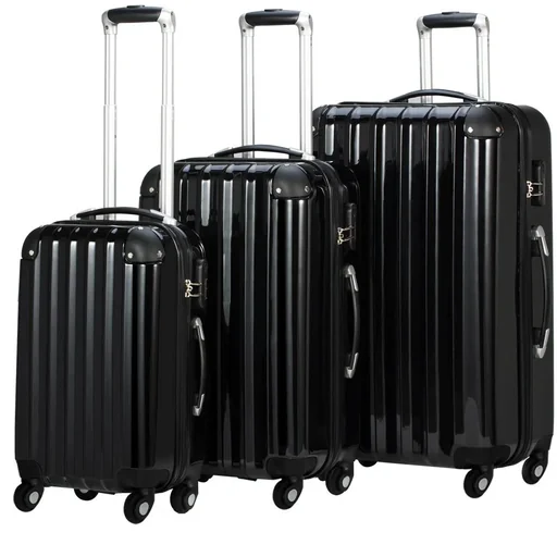 "Hard-shell suitcase set 3-piece black M/L/XL 36L/59L/89L image"