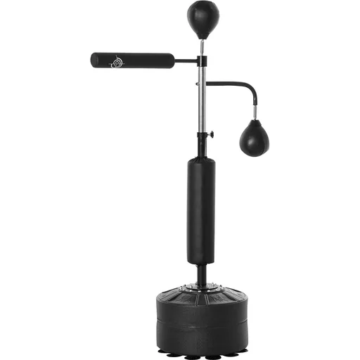 "3-in-1 boxing stand with 2 speed balls black image"