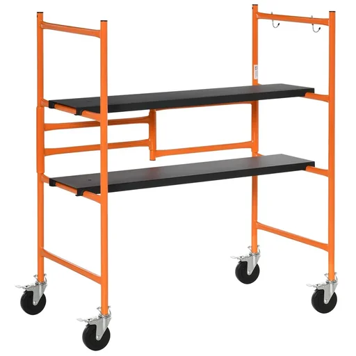 "Work scaffold mobile scaffolding stair ladder ladder with locking wheels adjustable work platform portable folding image"