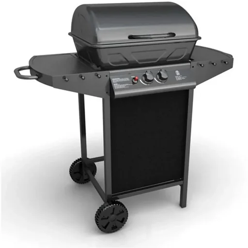 "Gas grill with 2 cooking burners black image"