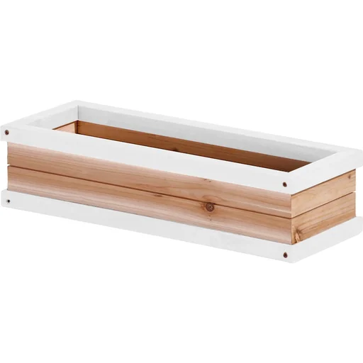 "Flower box brown/white image"