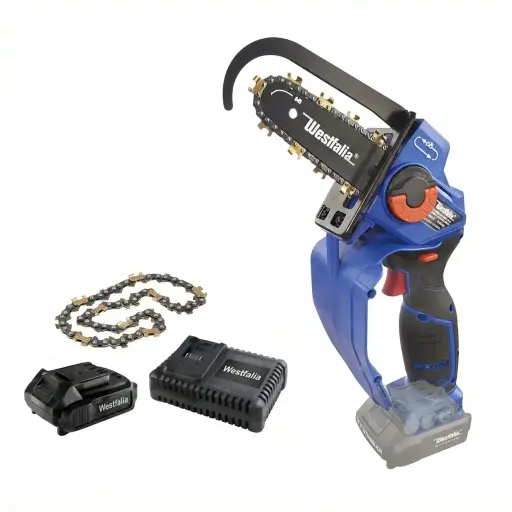 "Cordless one-handed power saw "X-SAW II" + 2.0 Ah battery + quick charger + titanium chain image"