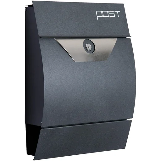 "Mailbox wall mailbox with newspaper compartment lockable 2 keys steel image"