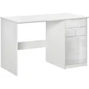 Desk computer table with 2 drawers cabinet work table office table large table top high gloss white 120 x 60 x 7