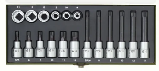"Special socket wrench set for multi-tooth screws XZN (18 pieces) image"