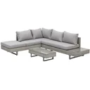 3-piece luxury polyrattan garden set, garden furniture, garden set, seating group, lounge set, lounge furniture including shelves and side tables