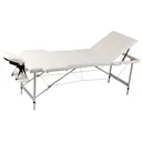 Folding massage table 3 zones with aluminum frame (cream)