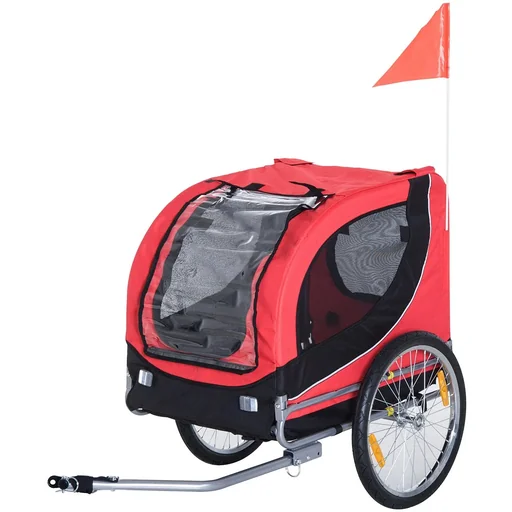 "Dog trailer bicycle trailer dog bicycle trailer red/black image"