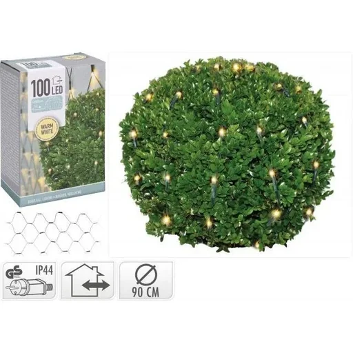 "Boxwood ball net 100 LED warm white Ø 90cm - shrub image"