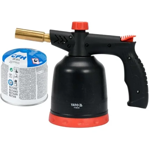 "Soldering torch/gas burner - 360° rotatable - piezo ignition WITH CFH gas filler neck 190 g image"