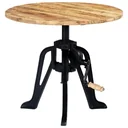 Side table 60x(46-63) cm solid mango wood and cast iron