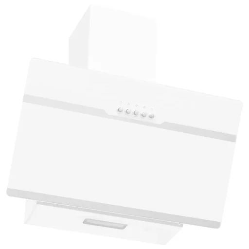 "Wall hood 60 cm made of stainless steel and tempered glass white image"
