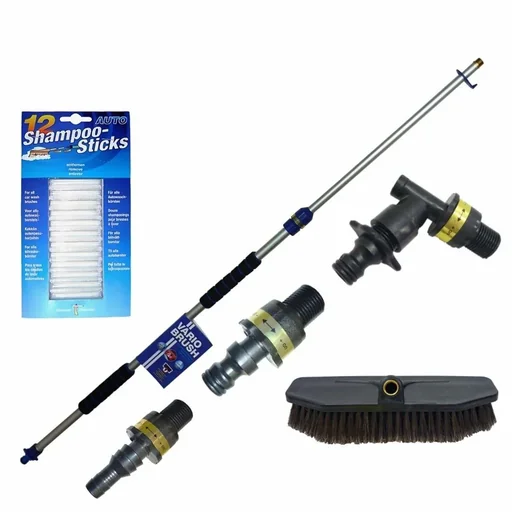 "Professional washing set for large vehicles, curved end piece for roof/underbody image"
