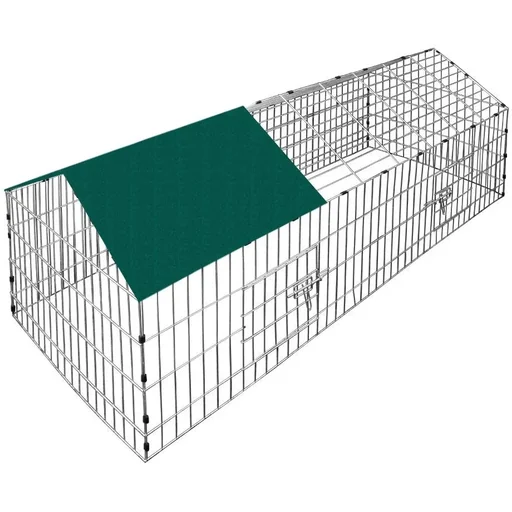 "Rabbit hutch / playpen / rodent hutch - 180x75x75cm - incl. parasol - green image"