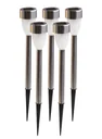 Solar LED stainless steel lights – 5 pieces