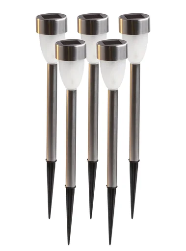 "Solar LED stainless steel lights – 5 pieces image"