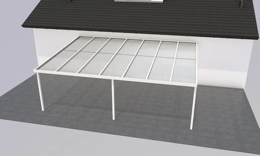 "Patio roof Premium, white, 7120 x 5060 mm - Acrylic multi-wall sheets 16 mm, bronze image"