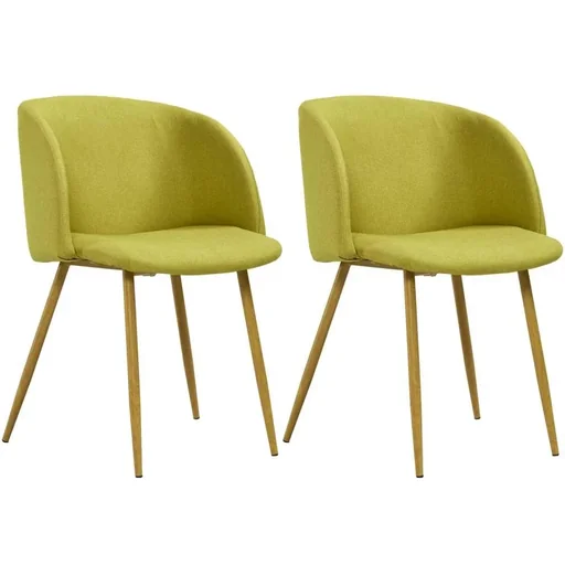"Dining room chairs 2 pieces fabric green image"