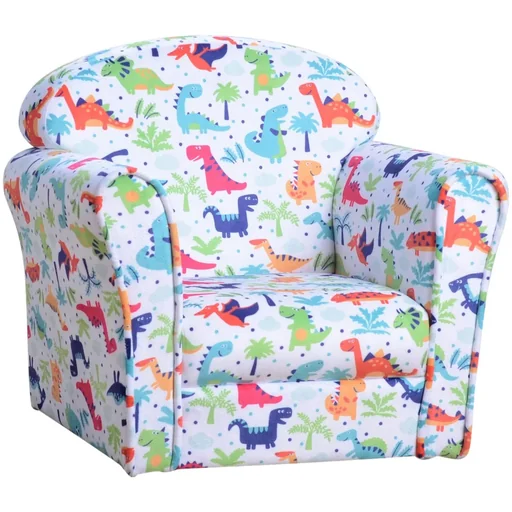 "Children's armchair, children's sofa, upholstered armchair, mini armchair for children in the jungle 3-9 years, flannel + wood + foam 50 x 39 x 4 image"