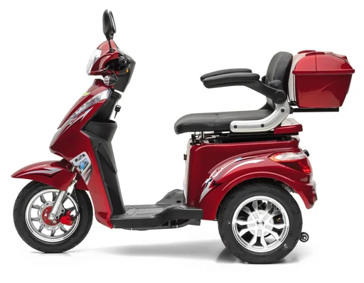 "Electric tricycle red - removable Li-Io battery 30 Ah - 25 km/h - senior mobility image"