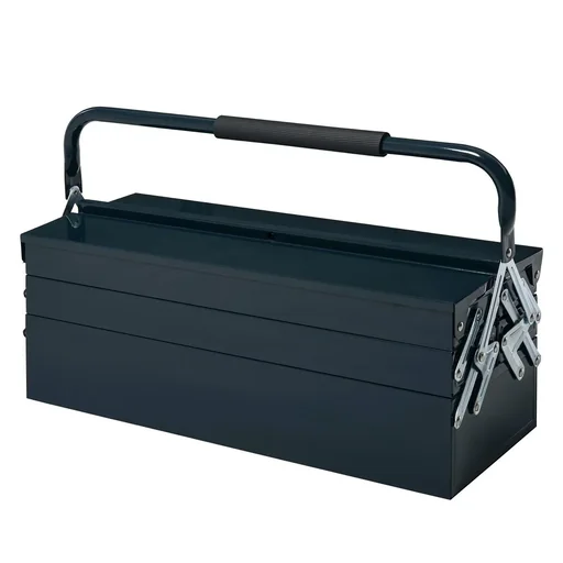 "Tool box tool case tool box 5 compartments foldable steel (SPCC) dark green 57 x 21 x 41 cm image"