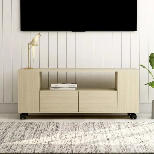 "TV cabinet 120x35x43 cm chipboard Sonoma oak image"