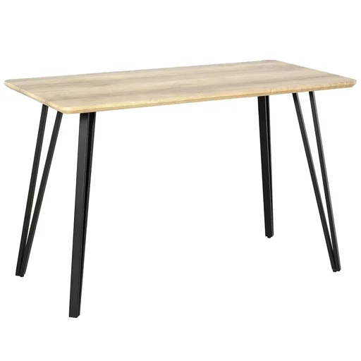 "Dining table with hairpin design, kitchen table, dining room table, vintage industrial style, steel, MDF, natural, 120 x 60 x 75 cm image"