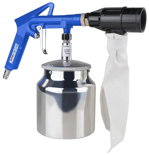 "Compressed air sandblasting gun including accessory set image"