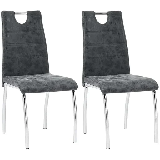 "Dining room chairs 2-seater faux leather black image"