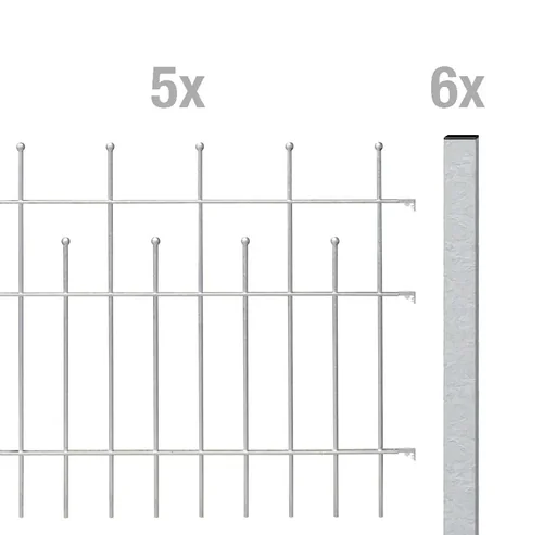 "Complete fence set Madrid, for setting in concrete, hot-dip galvanized, height 73.5 cm, length 10 m image"