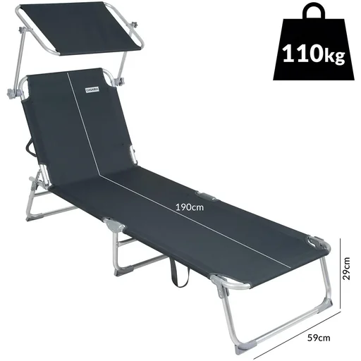 "Ibiza Lounger - Set of 2 - Grey Aluminium - With sunroof image"