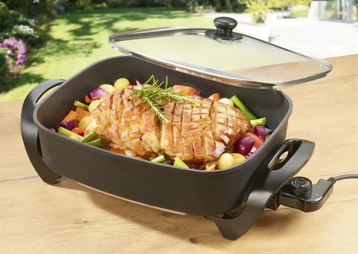 "Electric XXL multi-buffet pan made of cast aluminum, 9 liters image"