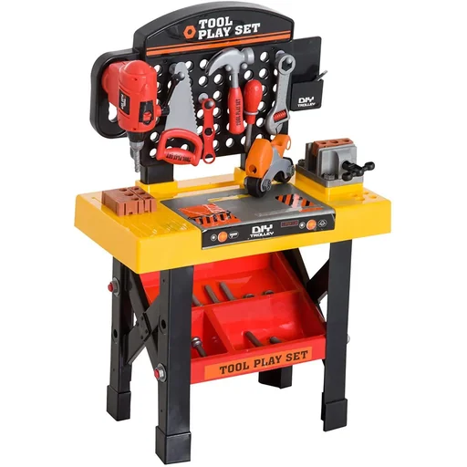 "Children's work table workbench table role play yellow+black image"