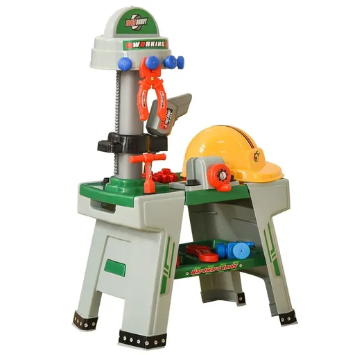 "Children's workbench work table workbench table with 37 accessories role play toy for children from 3 to 6 years PP-art image"