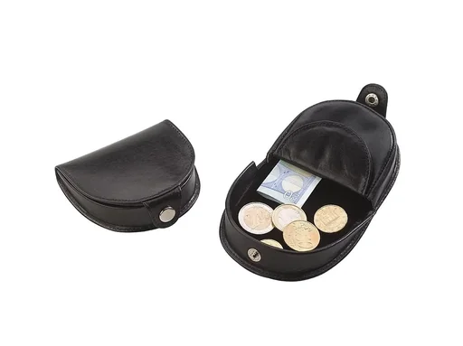 "Euro wallet "Chevirex", shaker wallet, cowhide, 7.5 x 8.5 x 2.7 cm, black image"