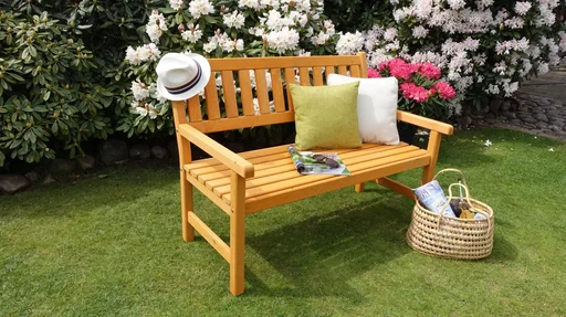 "Johanna 2-seater garden bench, honey brown image"