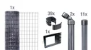 Fix-Clip Pro as a complete fence set, for setting in concrete, anthracite, height 122 cm, length 25 m