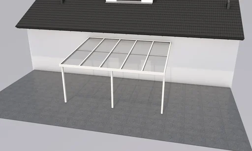 "Patio roof Premium, white, 5100 x 4060 mm - Acrylic multi-wall sheets 16 mm, bronze image"