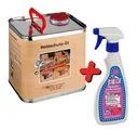 Wood protection oil and wood cleaner in a value set