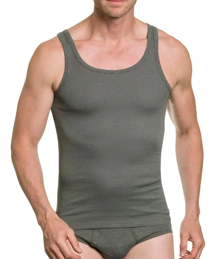 "Striped tank top, olive, size M image"