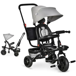 4-in-1 driewieler voor kinderen kinderfiets met veiligheidsgordel en zonnedak driewieler k