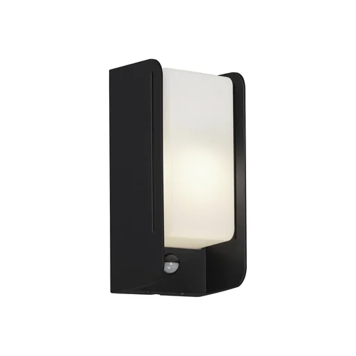 "BOKS outdoor light with motion detector, black, IP44, E27 socket image"