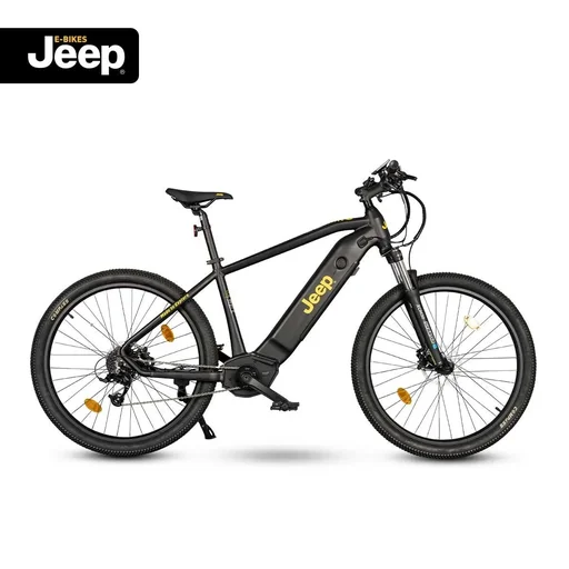 "Unisex Mountain E-Bike 27.5 inches, frame size 45 cm, 9-speed derailleur, black, MHM 7000, image"