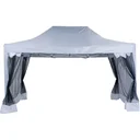 Folding gazebo with side walls 4.5x3m steel white