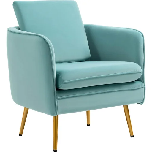 "Vintage armchair - velvet look - blue/green image"